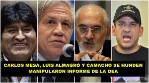 Almagro, Mesa y Camacho contra Evo Morales