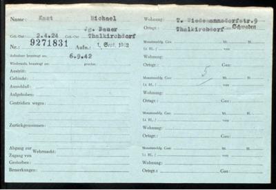 Michael Kast se afilió al Partido Nacionalsocialista de los Trabajadores Alemanes (NSDAP por sus siglas en alemán) 