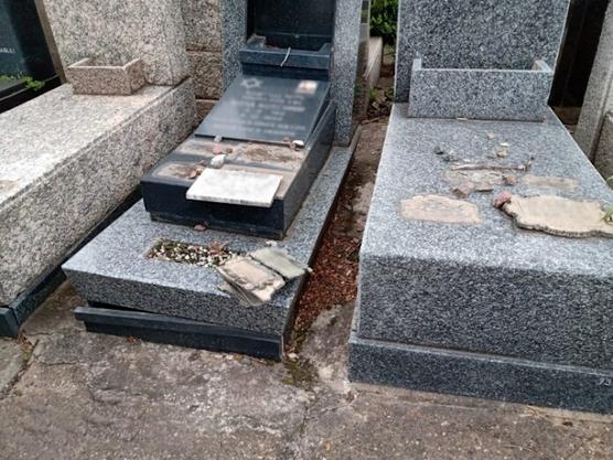 Tumbas profanadas en el cementerio de LaTablada