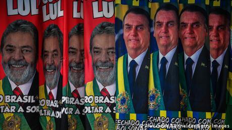Carteles de Lula y Bolsonaro