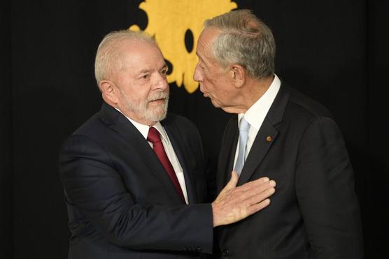 El presidente de Portugal, Marcelo Rebelo de Sousa recibió a Lula este viernes