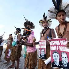 Indigenas protestan por el asesinato del periodista británico Dom Phillips y el indigenista brasileño Bruno Pereira