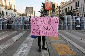 Dina asesina dice el cartel en Lima