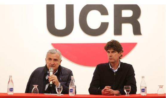 El presidente de la UCR, Gerardo Morales, y el vice, Martín Lousteau.