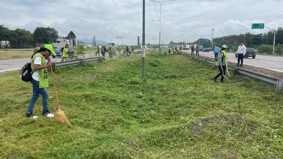 Platabandas limpias en el acceso a El Cadillal