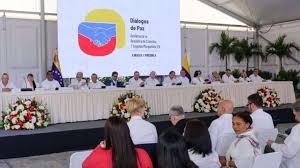 Primer ciclo de negociaciones entre el Gobierno de Colombia con la Segunda Marquetalia este lunes, en Caracas. EFE/Ronald Peña R