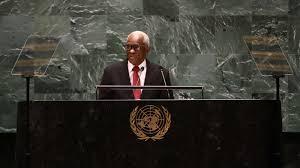 Edgard Leblanc Fils, jefe del consejo de transición que gobierna Haití, ante la Asamblea General de la ONU en Nueva York © Leona