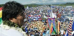 Evo Morales en multitudinario acto en Chimoré