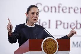 Sheimbaun habla durante su rueda de prensa matutina este viernes, en el Palacio Nacional en la Ciudad de México - EFE